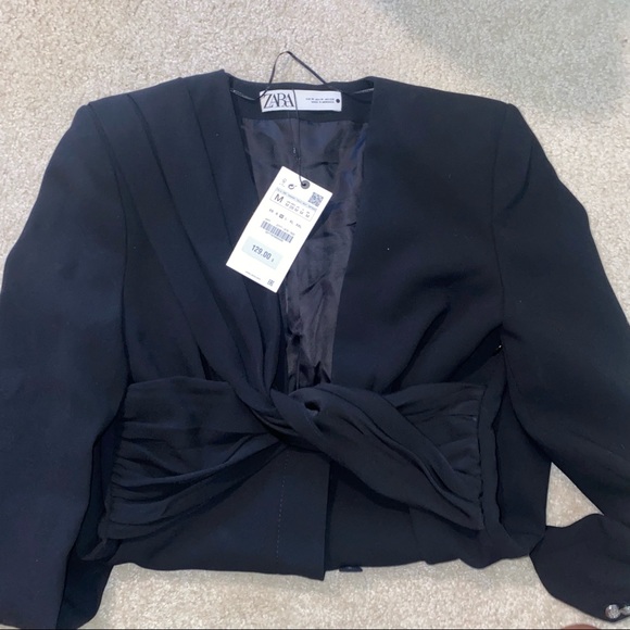 Zara black draped dress - Picture 10 of 15